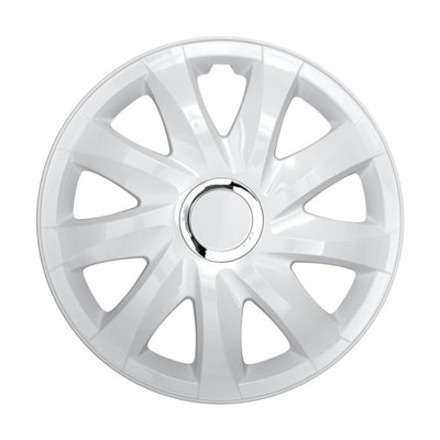Drift hubcaps 14 " laca blanca 4 pcs. Fácil instalación