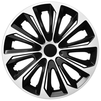 NRM 14 " Ruota Cover Hubcaps Universal Extra Strong 4 PCS Easy Assembly Nero bianco