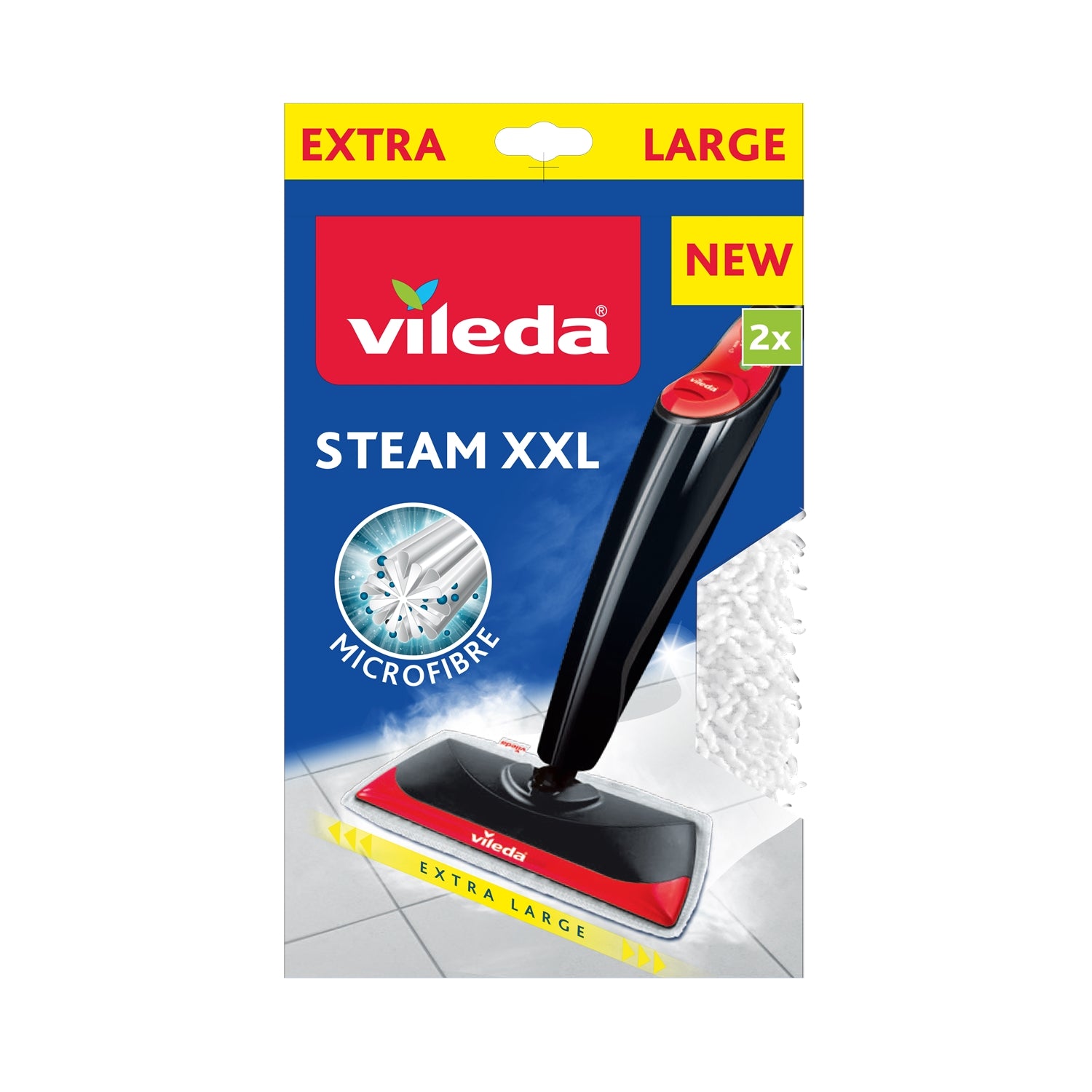 Balai électrique vapeur Vileda Steam Plus 2x tampons de rechange en  microfibre