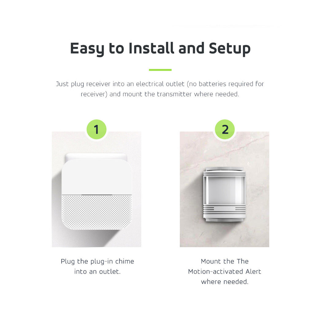 Indicador de entrada inalámbrico con sensor de movimiento y 52 melodías, 230 V, máx.8 sensores, blanco GreenBlue GB212