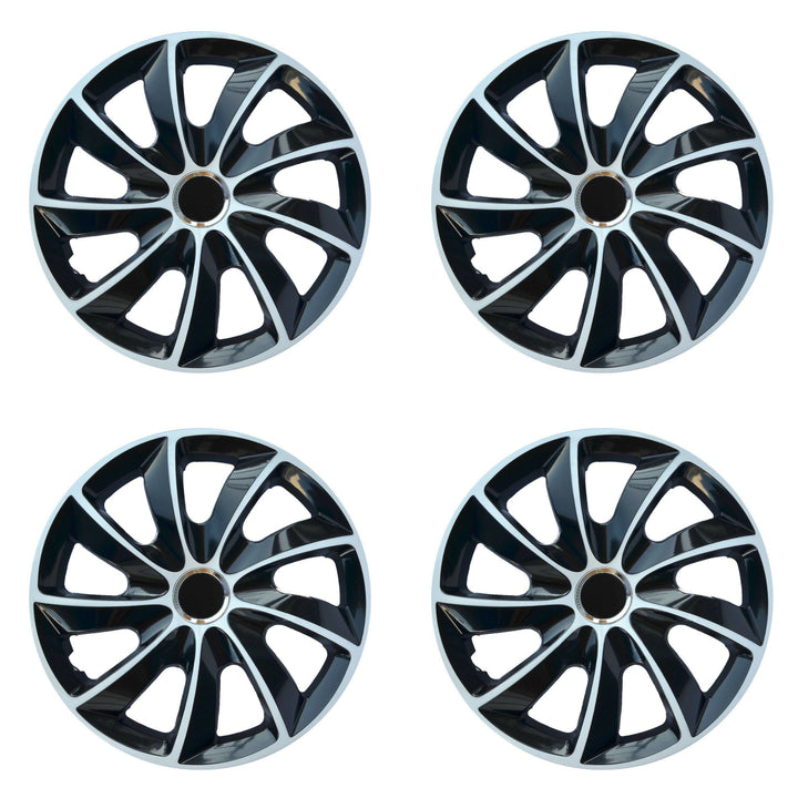 NRM 14" Wheel Covers Hubcaps Universal 4 PCS Car Easy Assembly Black &amp; White