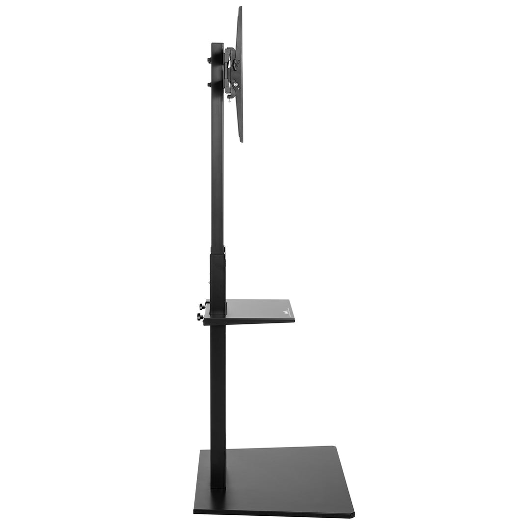 Maclean MC-865 Professional Moderno TV Floor Stand con Shelf per 37 "- 70" Schermi, carico max 40kg, max VESA 600x400, altezza regolabile, TV Entertainment Station