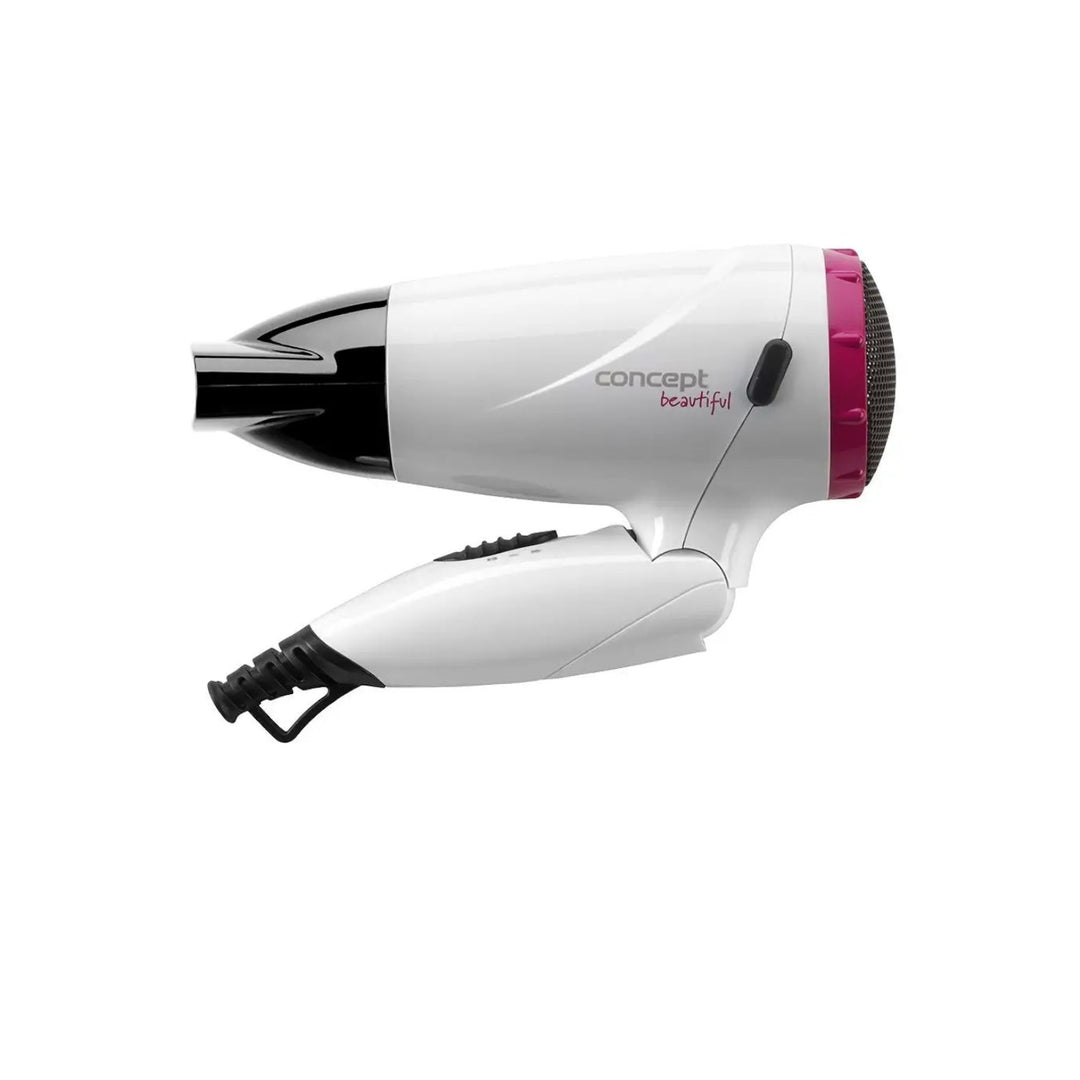 Sèche-cheveux Concept Taille compacte 2 niveaux de puissance Température réglable Poignée pliable 1500W