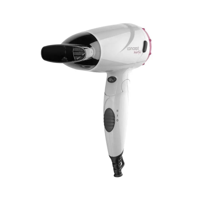 Concept Hair Dryer Compact Size 2 Power Levels Adjustable Temperature Folding Handle 1500W