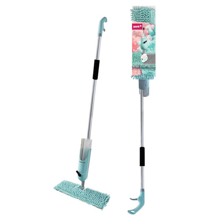 York 4081750-001830 Flat Mop Spray Double Cloth Two Containers Movable Head Floor Cleaner Cleaning