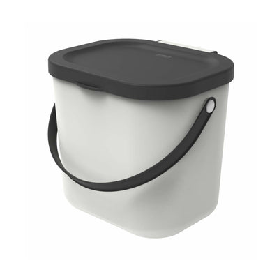 Poubelle de ségrégation fonctionnelle Rotho Albula 6L avec poignée Disponible en 6 couleurs, empilable, design scandinave minimaliste, poubelle élégante