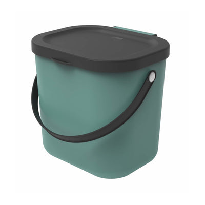 Rotho 1030305092 Funktioneller Abfallbehälter, 6 l, grüner Mülleimer, Mülltrennung