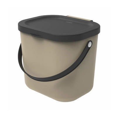 Rotho 1030307422 Multifunctional Bucket Waste Bin 6L Cappuccino