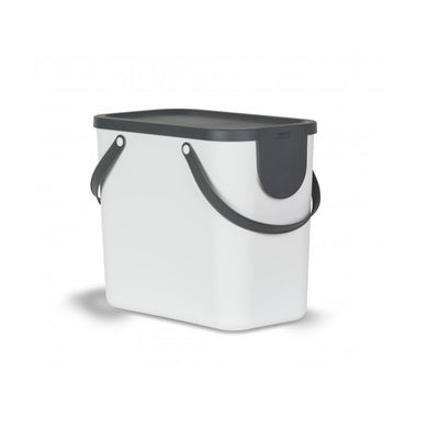 Sortierbehälter Rotho Albula 25L weiß 1024901023 Stapelbarer Abfallbehälter, umweltfreundliches Recycling