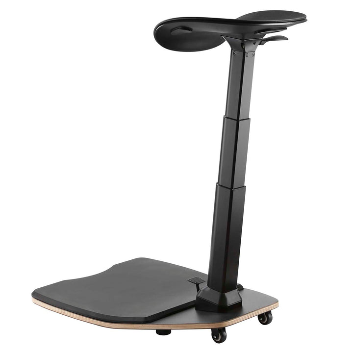 Maclean MC-872 Ergonomic Office Stool with Height Adjustment, Standing Stool, Back Support Arm Support for Healthy Back Straight Spine Ergonomic Office Work