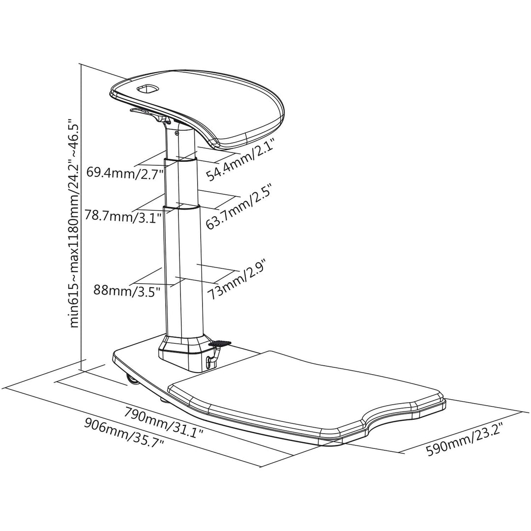 Maclean MC-872 Ergonomischer Bürohocker mit Höhenverstellung, Stool, Rückenstütze für Gesunde Rückenstütze Ergonomische Büroarbeit