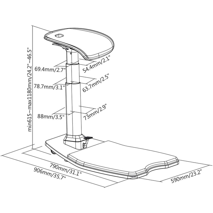 Maclean MC-872 Ergonomischer Bürohocker mit Höhenverstellung, Stool, Rückenstütze für Gesunde Rückenstütze Ergonomische Büroarbeit