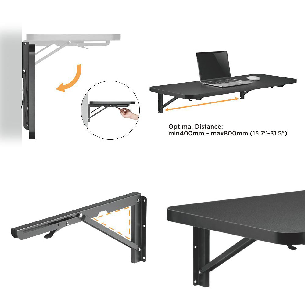 Maclean Brackets MC-876 Inklapbare plankdrager set van 2 stuks