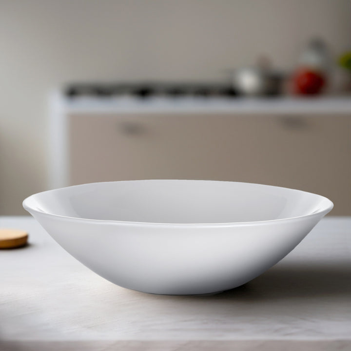 Luminarc White 16cm Salad Bowl 6.3" Tempered Glass Elegant Durable Hygienic