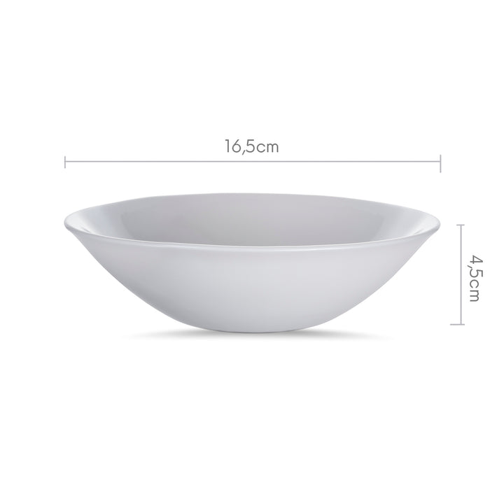 Luminarc White 16cm Salad Bowl 6.3" Tempered Glass Elegant Durable Hygienic