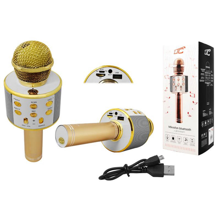 LTC mIC100 Bluetooth Mikrofon mit eingebautem Lautsprecher-GOLD-USB Kabel Voice Modulation Geräuschreduzierung