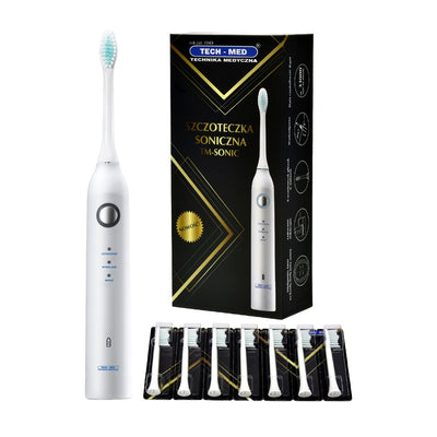 Cepillo de dientes eléctrico sónico 8 cabezal de repuesto temporizador IPX7 recargable
