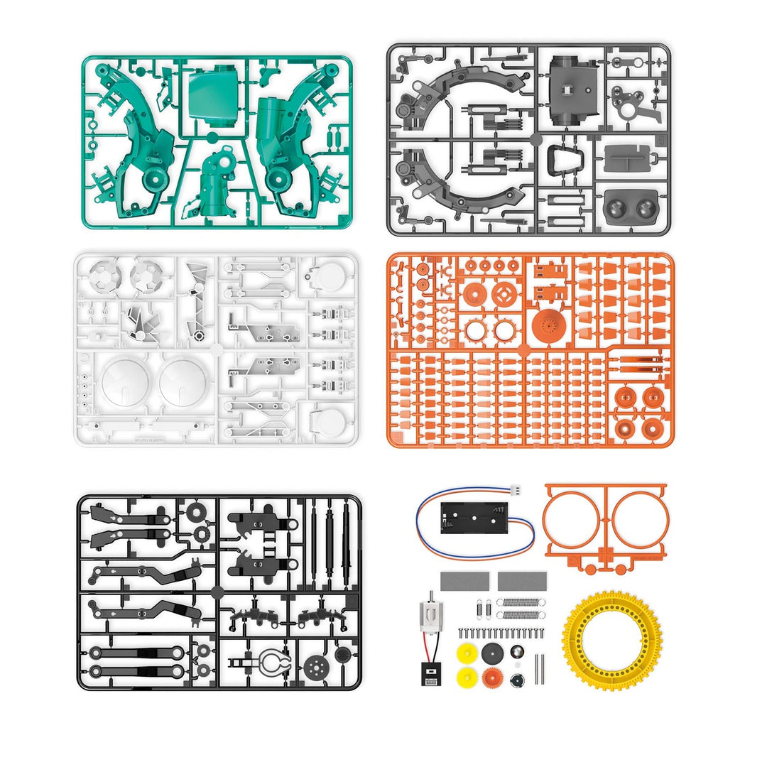 Robots electrónicos  de Velleman KSR19 Set para construir 5 diferentes modelos, 238 elementos,  Ideal para desarrollar las habilidades MINT (Matemáticas - Informática - Ciencia - Tecnología)