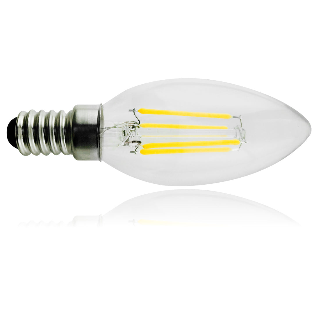 Maclean Energy MCE285 ampoule à filament LED E14, 4W 230V WW blanc chaud 3000K 470lm bougie décorative rétro edison C37