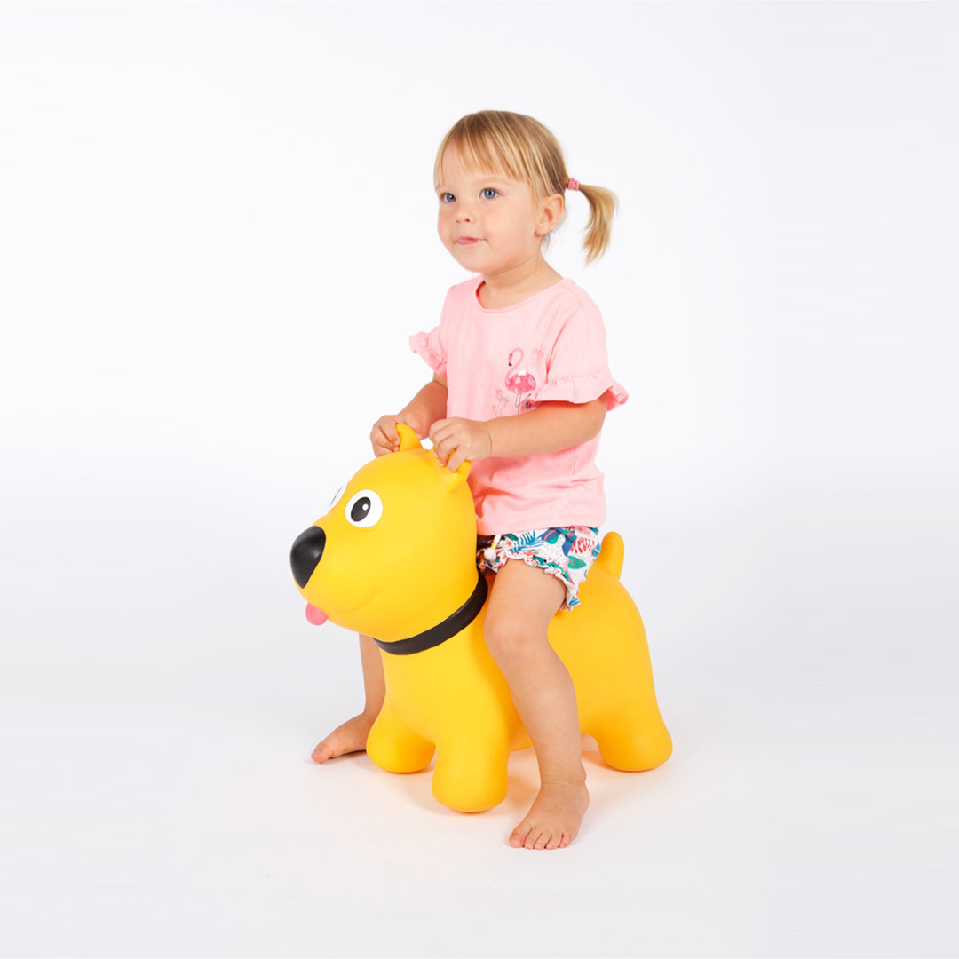 Tootina&#39;s yellow dog - inflatable jumping toy for children