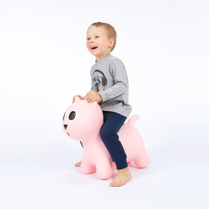 Hoppimals Pink Kitty Inflatable Rubber Space Hopper Bouncer for Kids