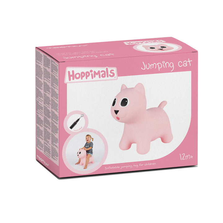 Hoppimals Pink Kitty Inflatable Rubber Space Hopper Bouncer for Kids