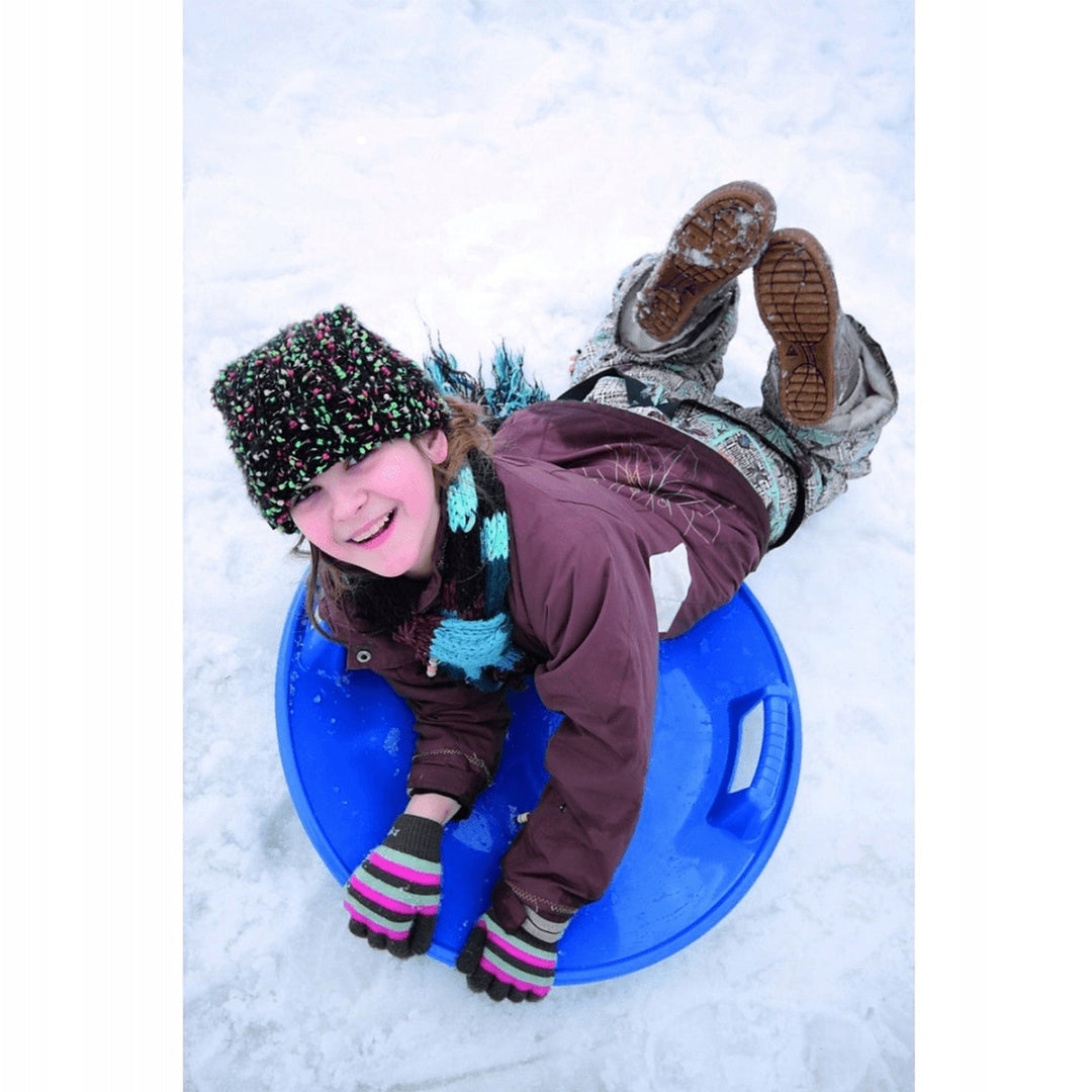 Niños Redondos Slide Plastic Sledge Super Speed Handle Gran Resistente Al Invierno