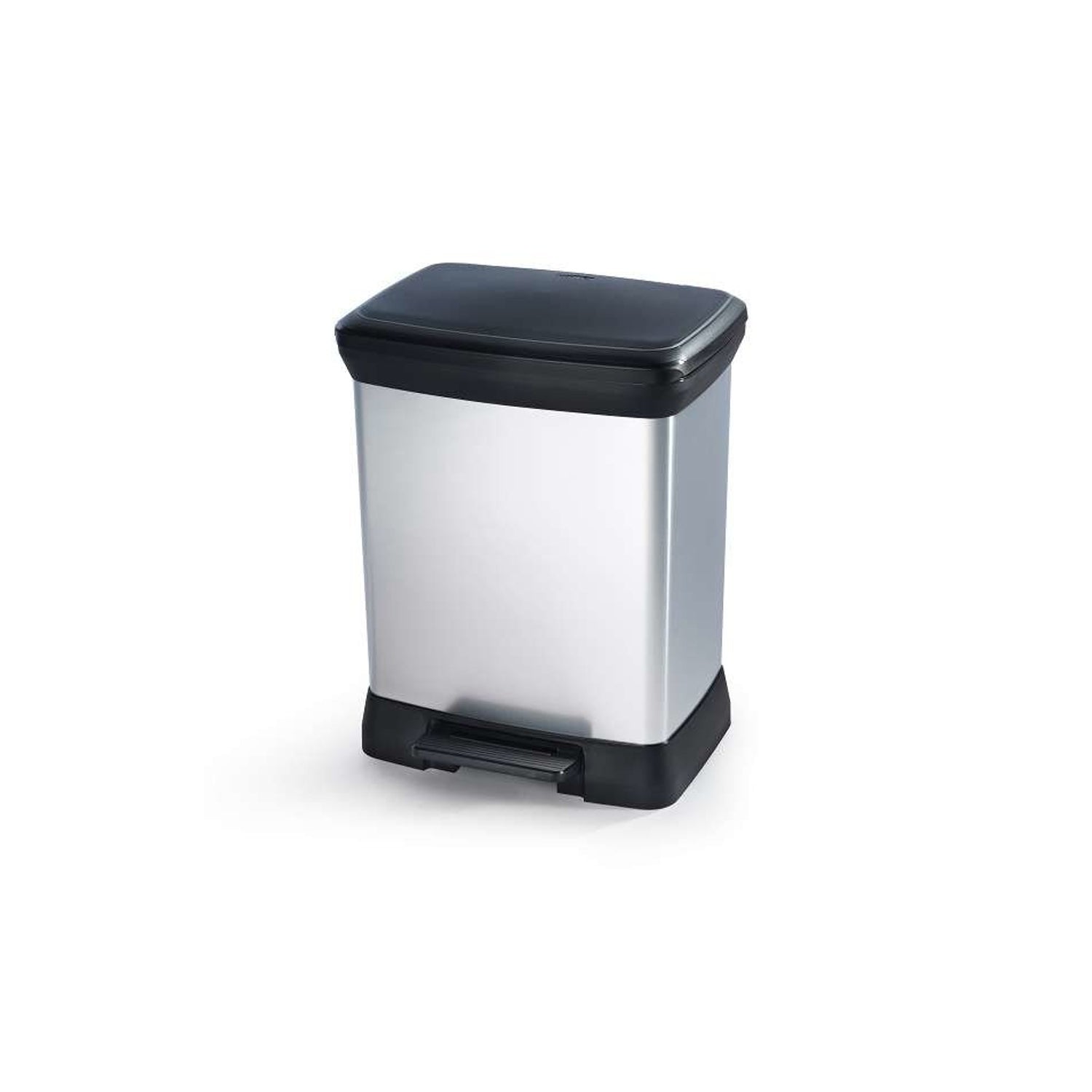 Curver 20L Deco Pedal Bin - Silver Curver ManoMano (UK) DE Curver 20L Deco Pedal Bin - Silver Curver ManoMano (UK) DE