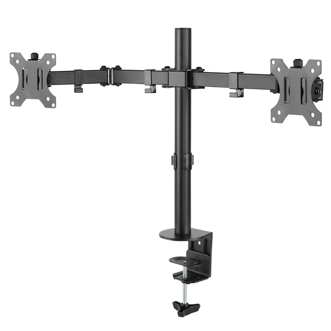 Maclean Brackets MC-884  Double Desk Bracket For 2 Monitors LCD Adjustable Gaming Office VESA 7'' - 32"