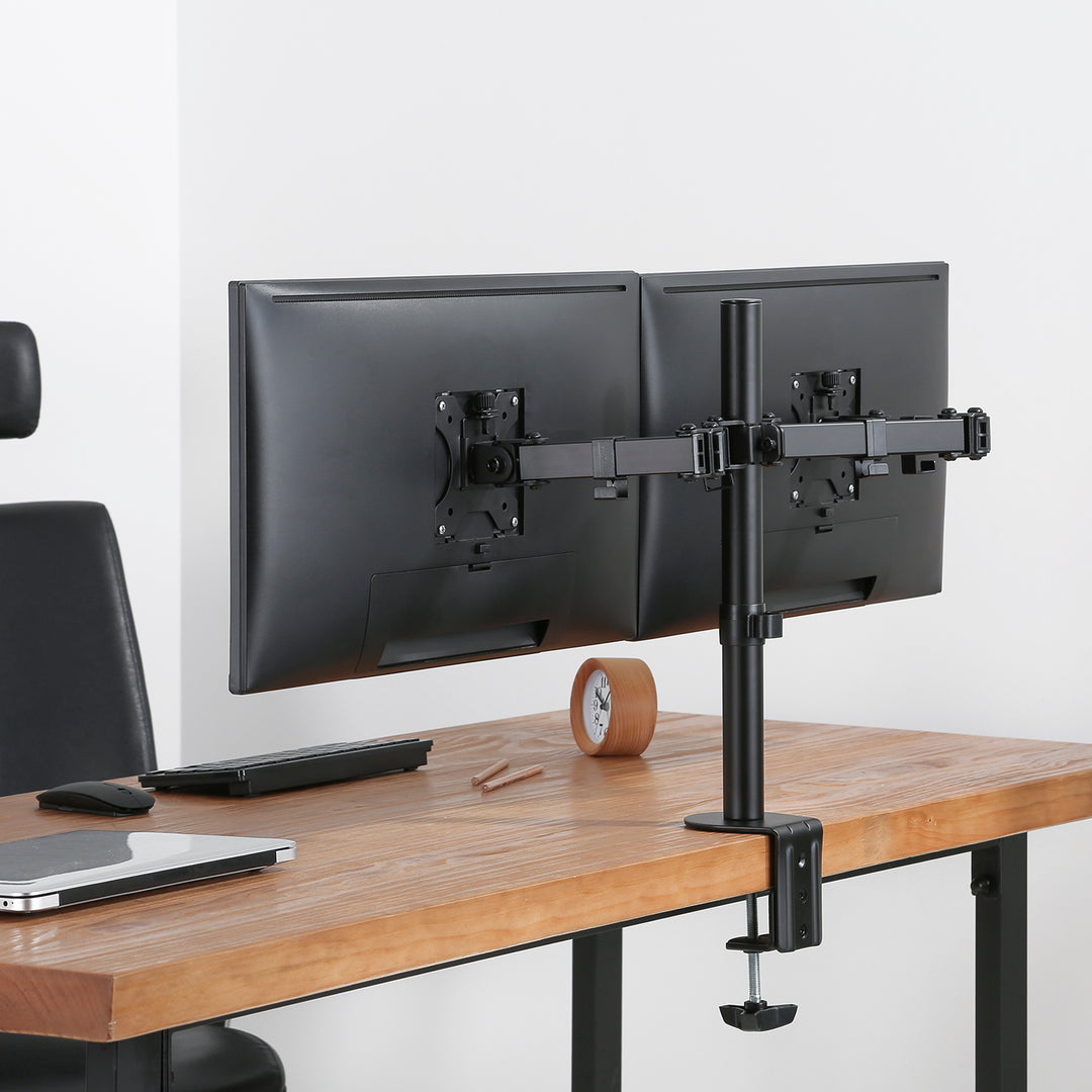 Maclean Beugels MC-884 Dubbele Bureaubeugel Voor 2 Monitoren LCD Verstelbaar Gaming Kantoor VESA 7'' - 32"