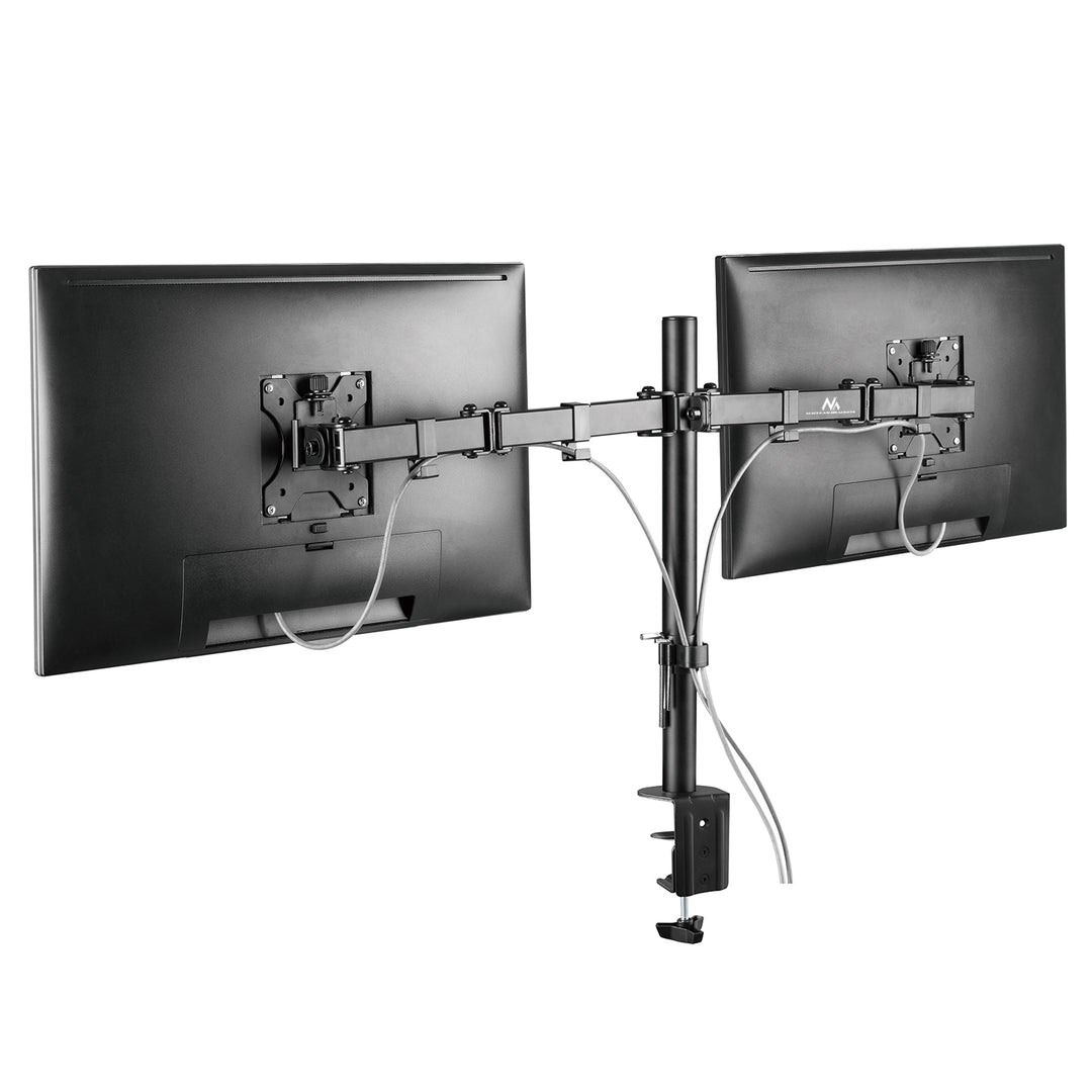 Maclean Brackets MC-884  Double Desk Bracket For 2 Monitors LCD Adjustable Gaming Office VESA 7'' - 32"