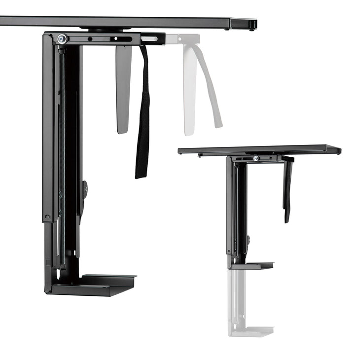 Maclean MC-885 B Under Desk Computer Holder Black Adjustable Max. 10kg.