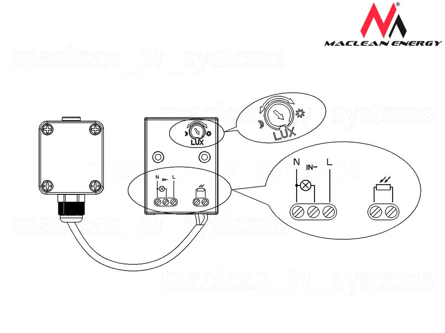 Sensor crepuscular con sonda externa máx. 3450W Maclean Energy MCE35