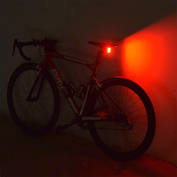 Rear Bike LED Light Bicycle Vibration Dusk Sensor 3 Modes IP44 Waterproof