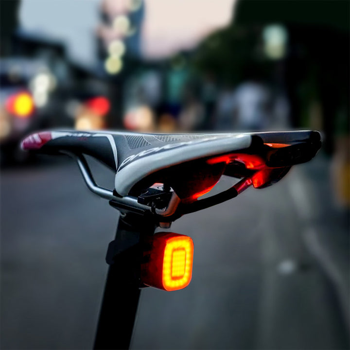 Rear Bike LED Light Bicycle Vibration Dusk Sensor 3 Modes IP44 Waterproof