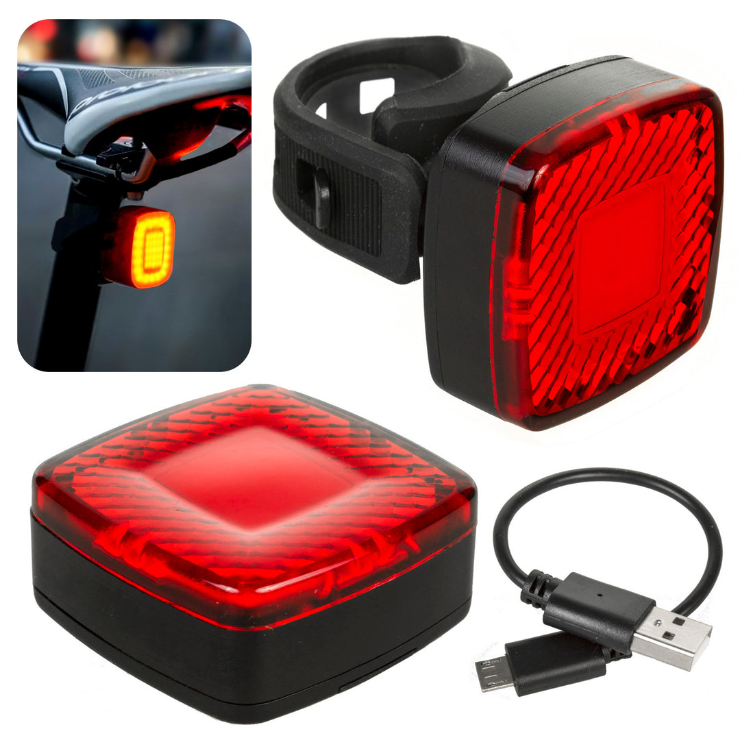 Maclean MCE355 Bike Tail Light Rear Light COB LED Light 125 Lumens USB Rechargeable Battery 3 Flashing Modes IP44 Waterproof