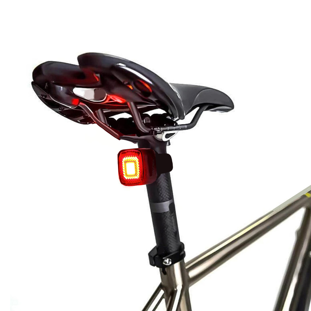 Rear Bike LED Light Bicycle Vibration Dusk Sensor 3 Modes IP44 Waterproof