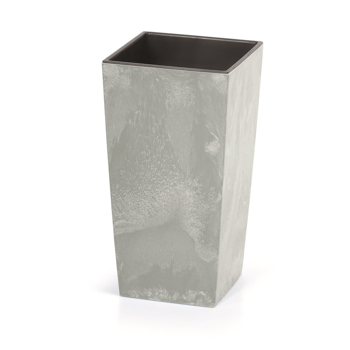 Flower pot with insert Urbi Square Beton DURS265B-422U - color and pattern imitating concrete