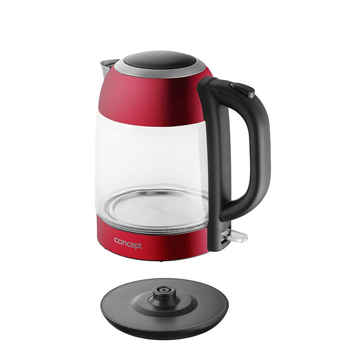 Glass electric kettle 1.7L Concept RK4081 red