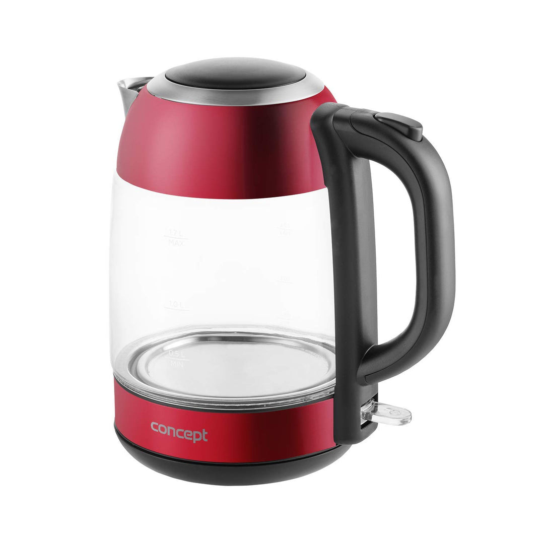 Glass electric kettle 1.7L Concept RK4081 red