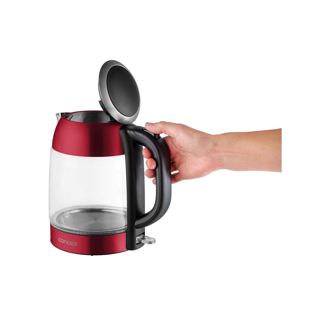 Concept RK4081 - Glazen waterkoker 1.7L / elektrische  - Rood