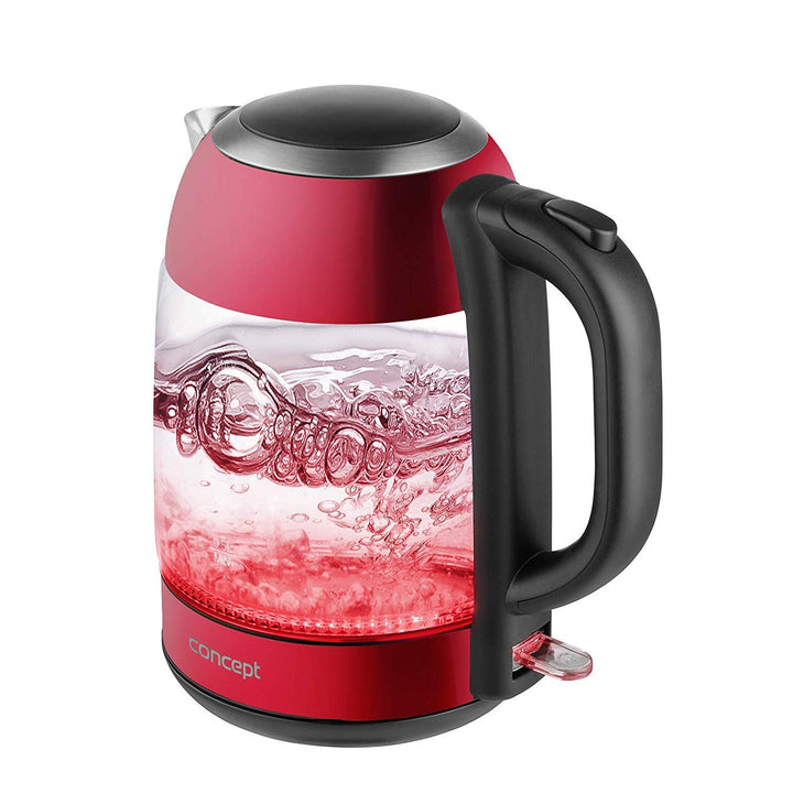 Glas-Wasserkocher 1.7L Concept RK4081 rot Edelstahl