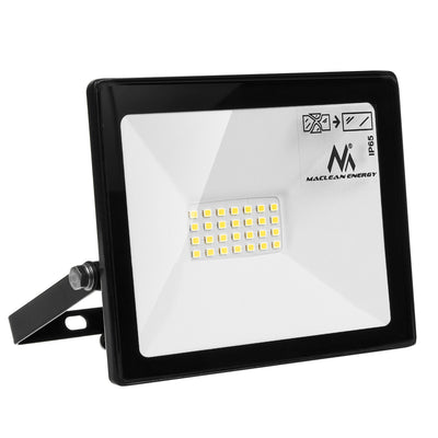 Maclean Energy MCE520 Proyector LED delgado de 20W, 1600lm Blanco cálido (3000K) WW, IP65, PREMIUM
