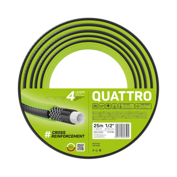 Cellfast Quattro 1/2" Gartenschlauch 25m 4 Lagen Kreuzgeflecht