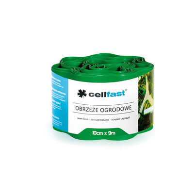 Cellfast Borde de jardín corrugado 10 cm x 9 m Verde, Plástico