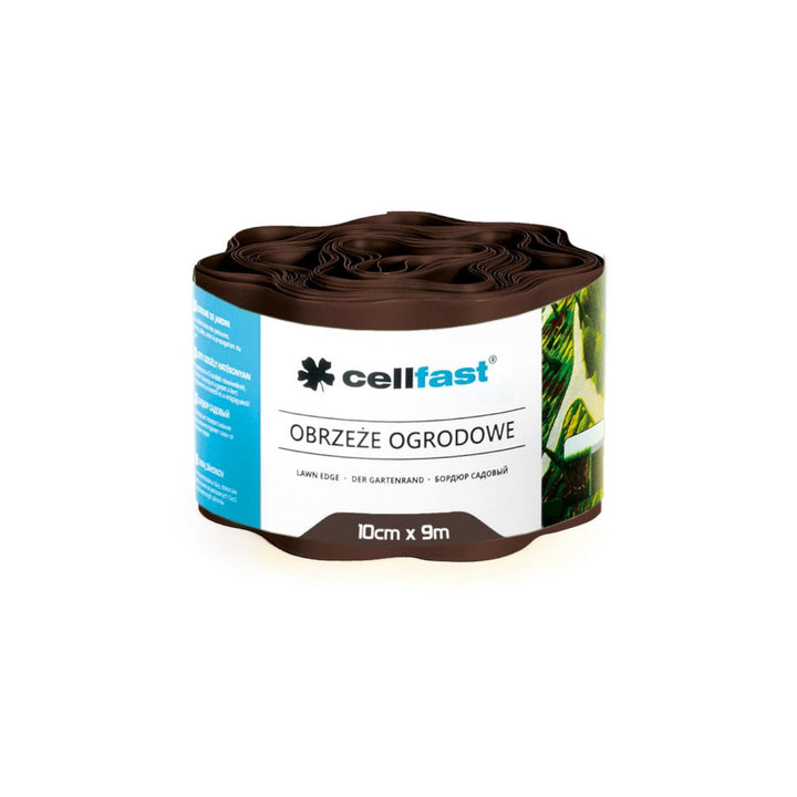 Gegolfde tuinrand 10cm x 9m Cellfast bruin