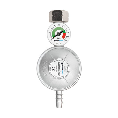 Cellfast gasregelaar met manometer voor 11 kg LPG/Propaan/Butaan cilinders