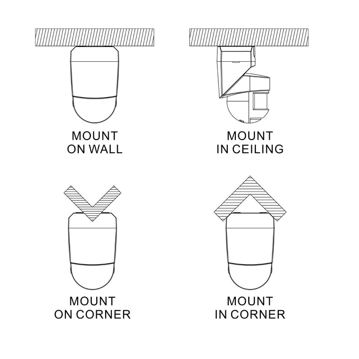 Maclean Energy MCE295 Twilight Motion Sensor 180 ° + 360 ° 2000W to be Mounted on Wall, Ceiling, Corners, Universal