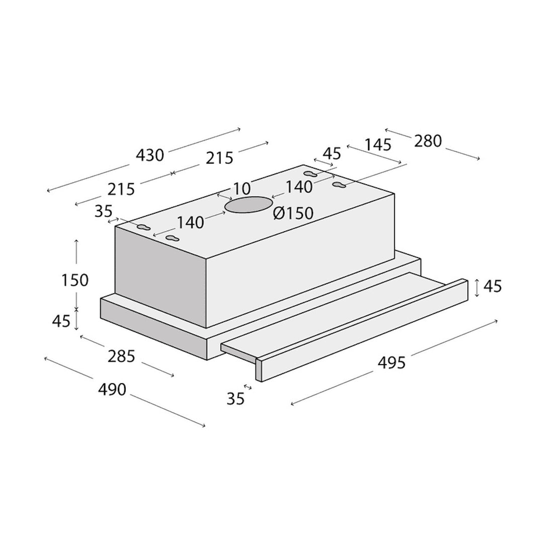 Efficient 50cm Concept OPV3150 pull-out hood