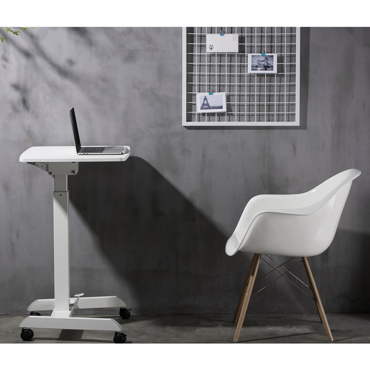 Laptop Desk Ergonomic Stand Sit Table Height Adjustable Wheels Home Office Portable